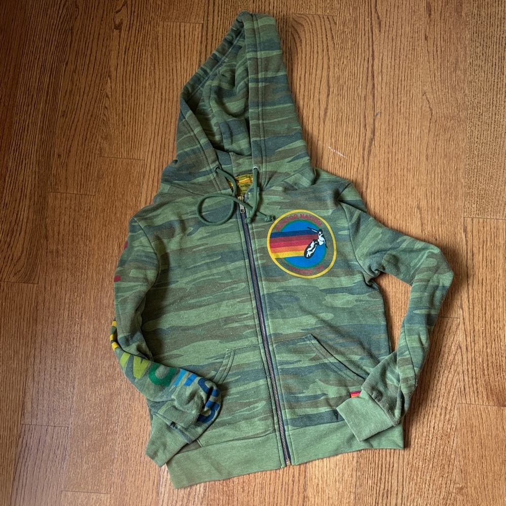 Aviator Nation Green Camouflage Kids Hoodie